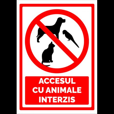 Indicator pentru accesul cu animale interzis